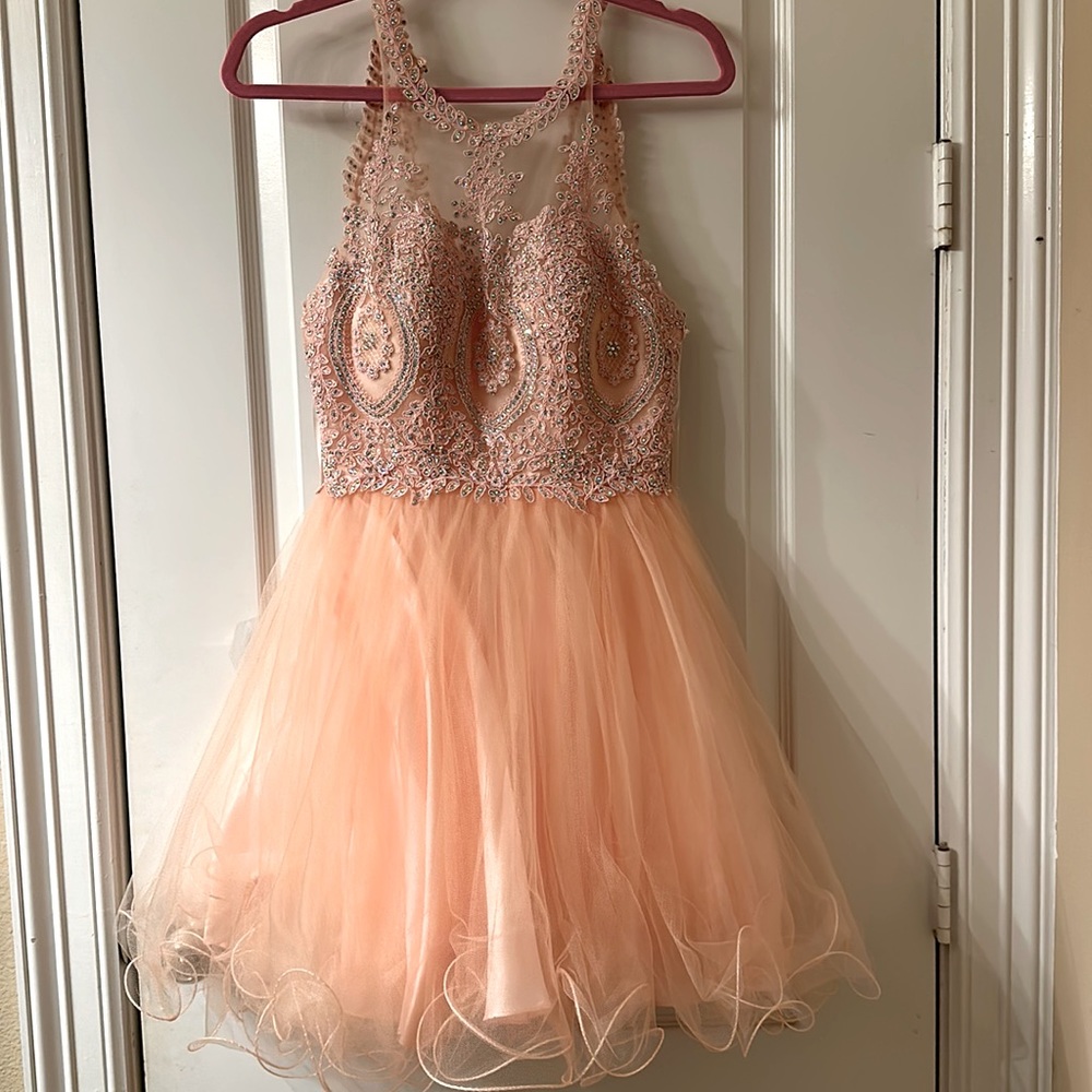 New homecoming/pageant short dress with rhinestones size XS